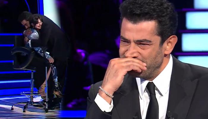 Kenan İmirzalıoğlu Kim Milyoner Olmak İster'de gözyaşlarını tutamadı.  Yarışmacıya sarılıp ağladı