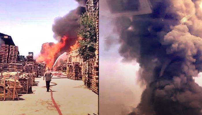 Kocaeli'de fabrikada yangın!  Büyük tehlike: Alevler benzin istasyonunu tehdit ediyor